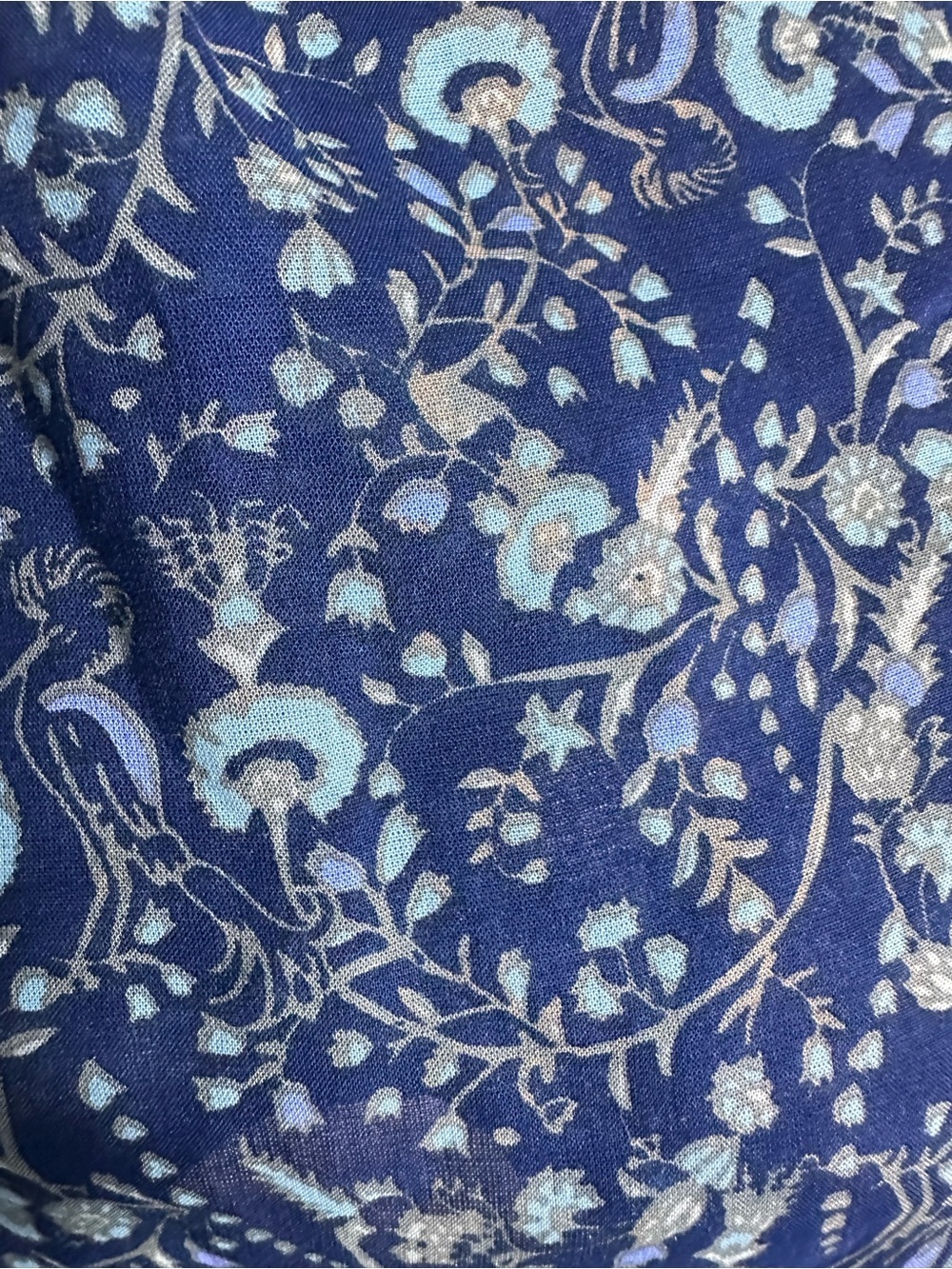 Roller Rabbit blue floral dress long sleeves button-down front M Relax Fit - Picture 10 of 12